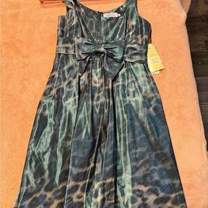 Teri Jon Shimmering Blue and Black Kids Formal Dress